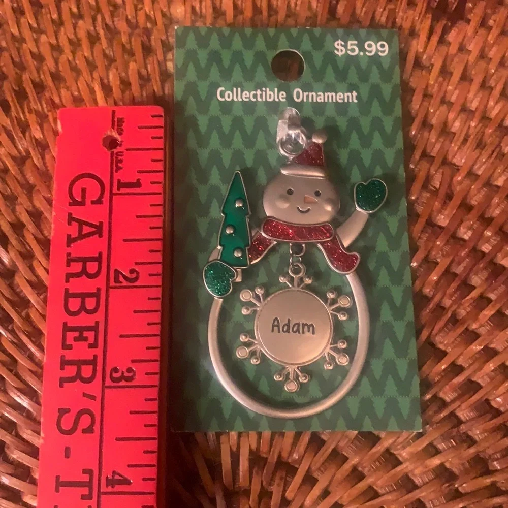 🌸 $3 if bundled ADAM Engraved Collectible Snowman Christmas Ornament GANT NWT